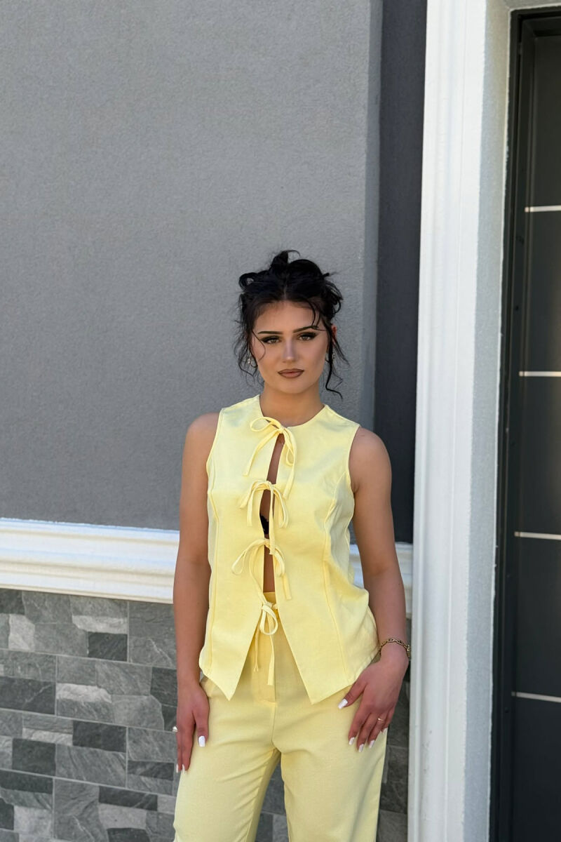ONE COLOR LACING VEST + TROUSERS WOMAN SET YELLOW/E VERDHE - 5