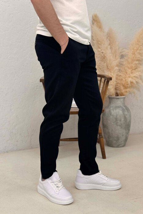 ONE COLOR LACING WAIST MEN PANTS BLACK/ E ZEZE - 5