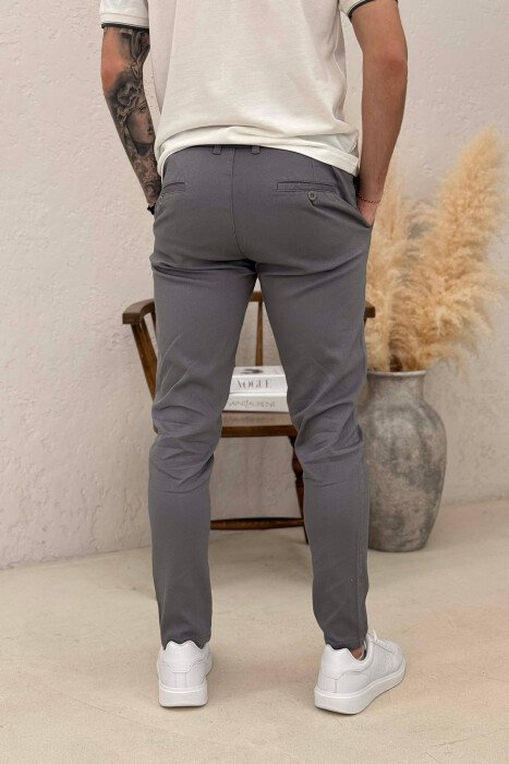 ONE COLOR LACING WAIST MEN PANTS LIGHT GREY/GZ - 4
