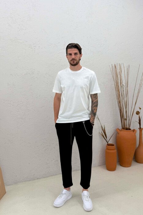 TUTA NJË NGJYRËSHE ME LIDHËSE NE BEL PËR MESHKUJ NË NGJYRË TË ZEZË - KLAUDIO FASHION