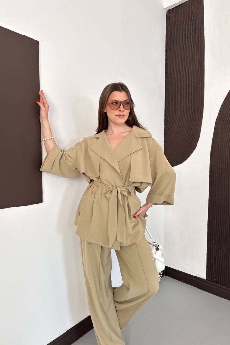 ONE COLOR LACING WAIST SHIRT + TROUSERS WOMAN SET MINT/MENTE - 4