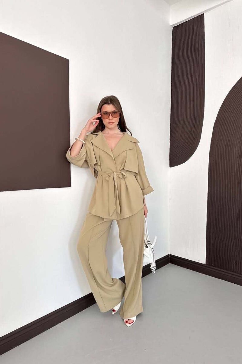 ONE COLOR LACING WAIST SHIRT + TROUSERS WOMAN SET MINT/MENTE - 5