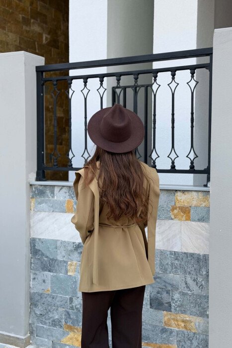 ONE COLOR LACING WAIST WOMAN JACKET OLIVE/ULLI - 2