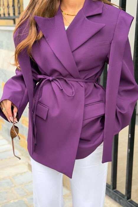 ONE COLOR LACING WAIST WOMAN JACKET PURPLE/LEJLA - 2