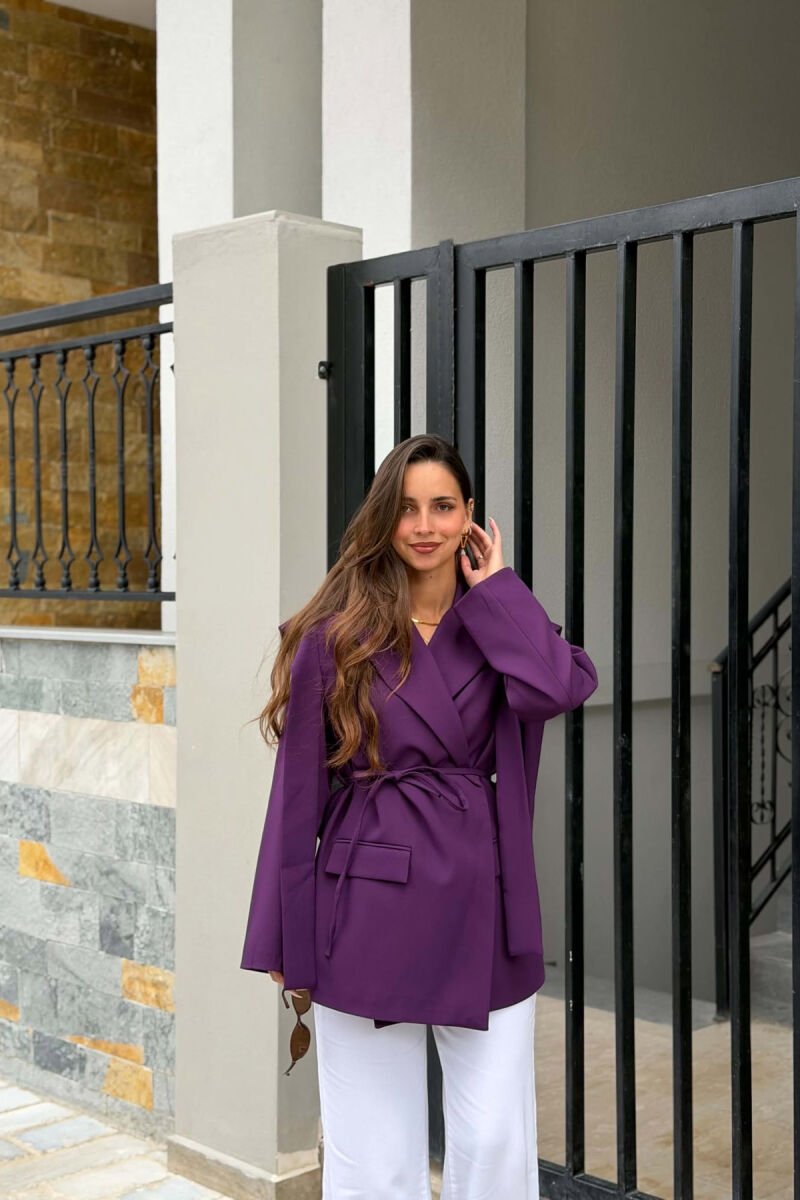 ONE COLOR LACING WAIST WOMAN JACKET PURPLE/LEJLA - 4