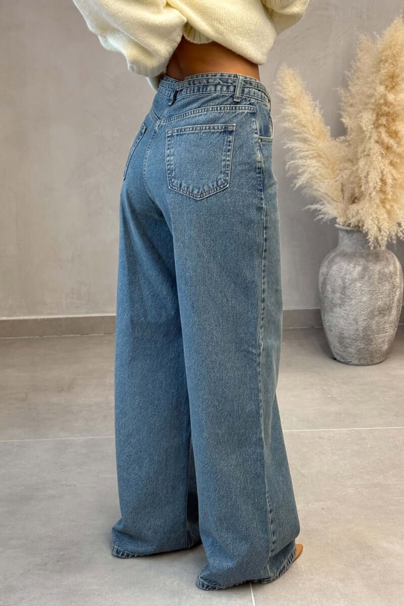 ONE COLOR LACING WAIST WOMAN JEANS BLUE/BLU - 4