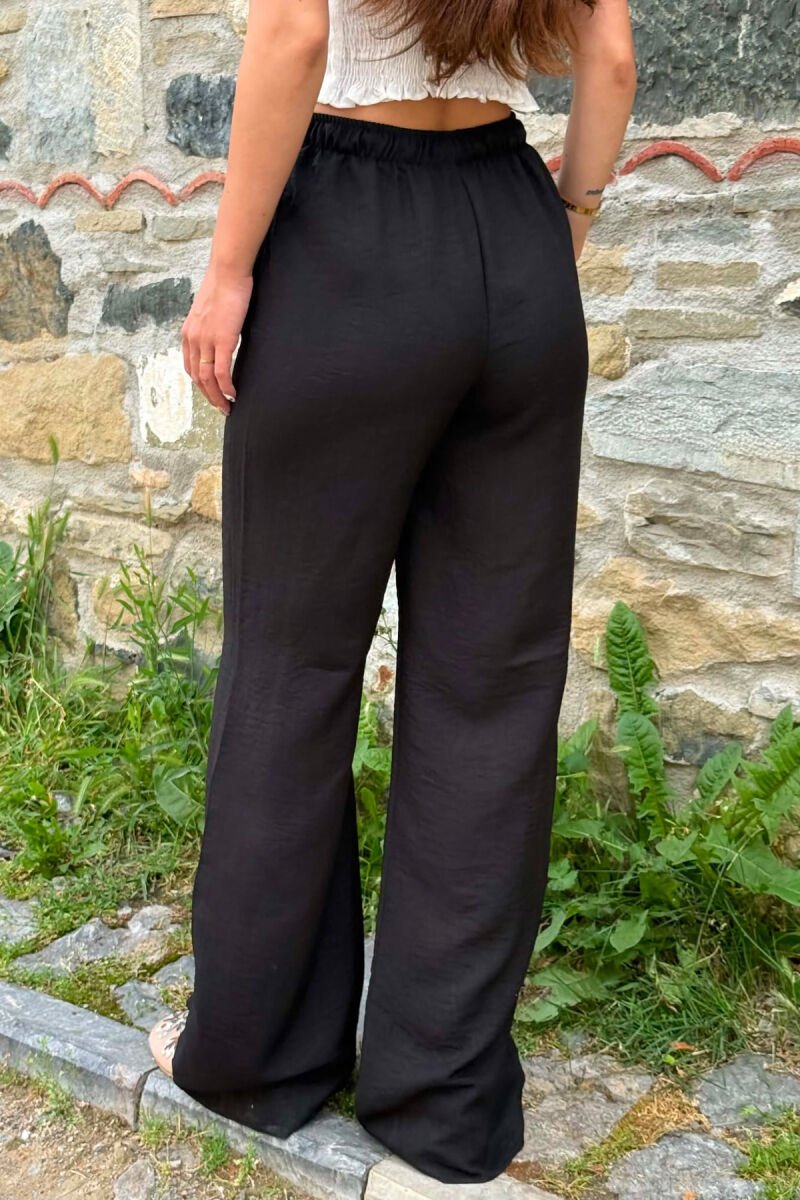 ONE COLOR LACING WAIST WOMAN TROUSERS BLACK/ E ZEZE - 3