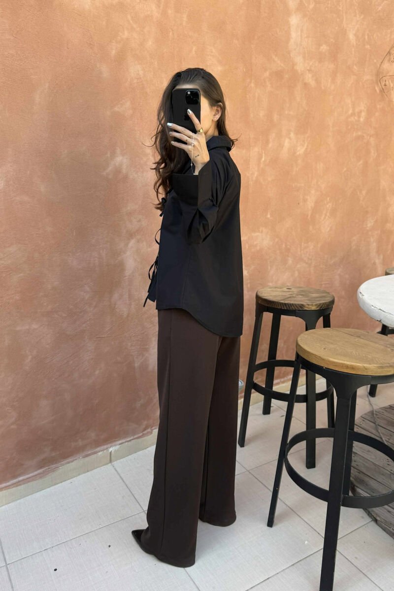 ONE COLOR LACING WOMEN SHIRT BLACK/ E ZEZE - 3