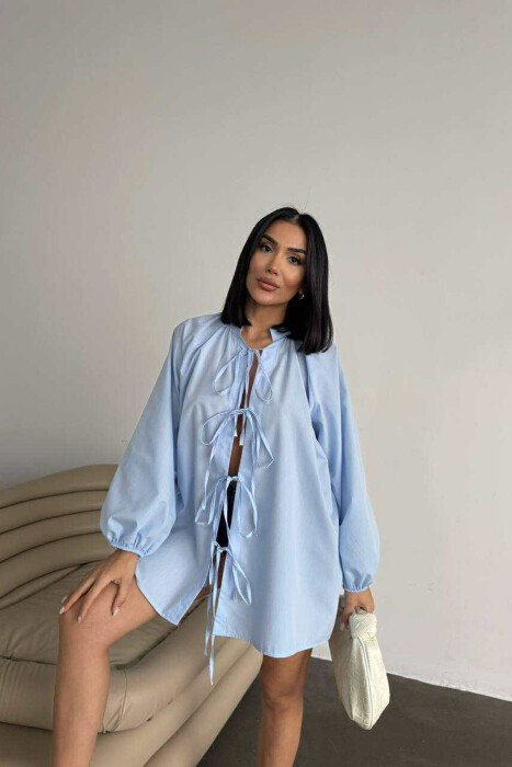 ONE COLOR LACING WOMEN SHIRT LIGHTBLUE/BZ - 1