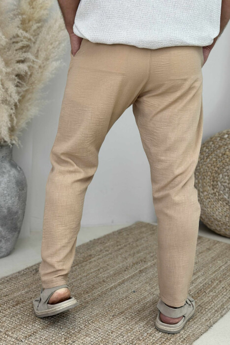 ONE COLOR LACINGS MEN PANTS BEIGE/BEZHE - 2