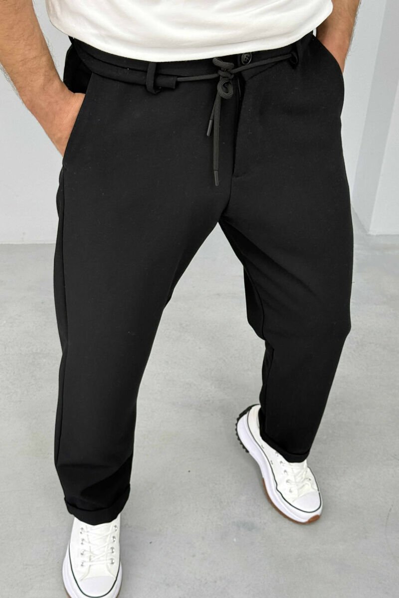 ONE COLOR LACINGS MEN PANTS BLACK/ E ZEZE - 2