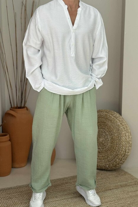 ONE COLOR LACINGS MEN PANTS MINT/MENTE - 