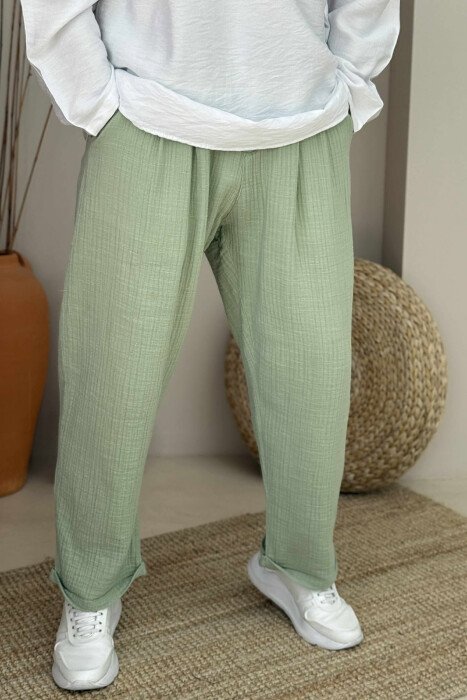 ONE COLOR LACINGS MEN PANTS MINT/MENTE - 3
