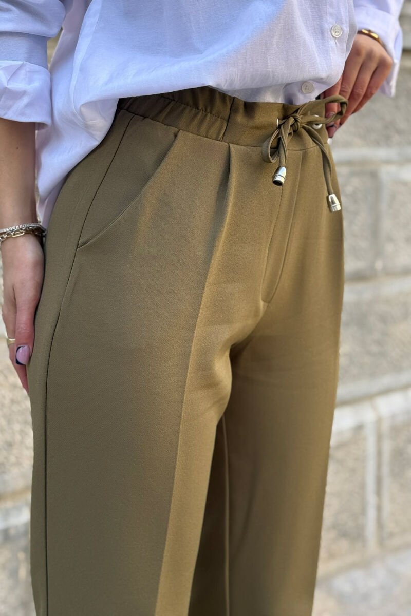 ONE COLOR LACINGS WOMAN TROUSERS OLIVE/ULLI - 4