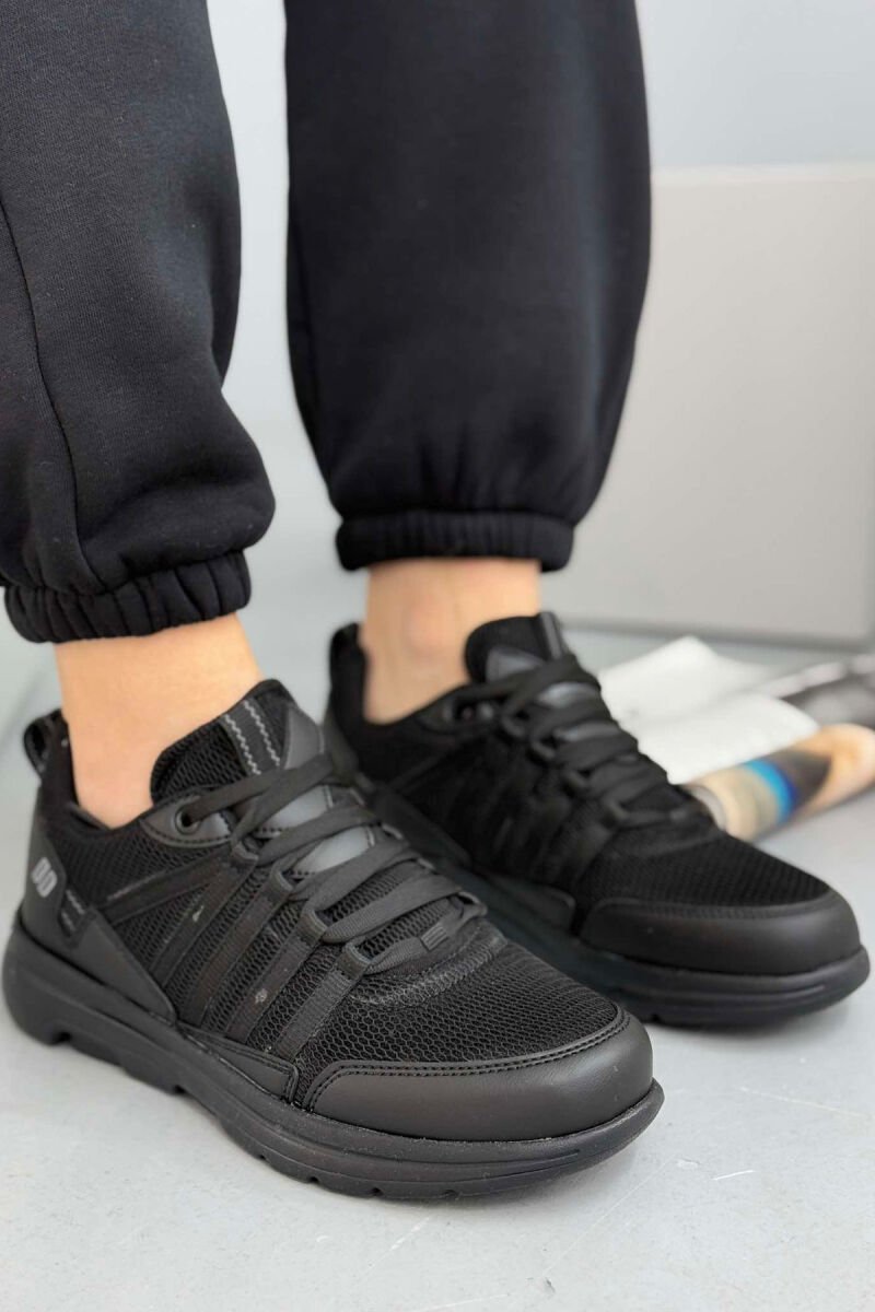 ONE COLOR LACINGS WOMEN SNEAKERS BLACK/ E ZEZE - 1