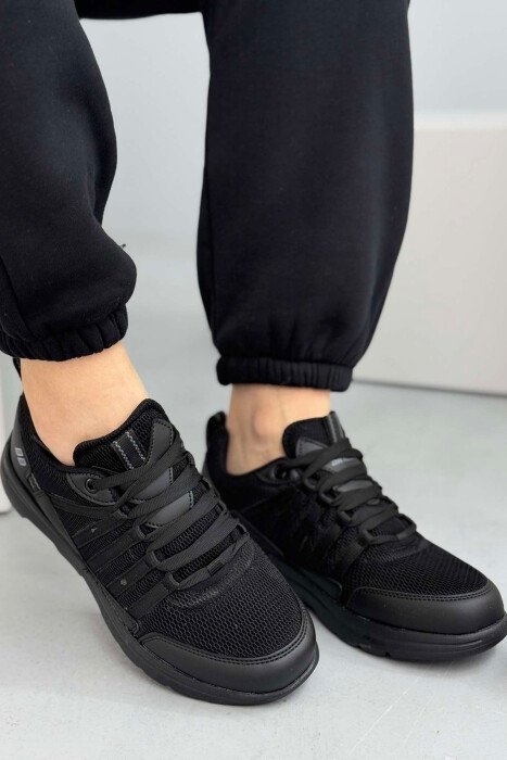 ONE COLOR LACINGS WOMEN SNEAKERS BLACK/ E ZEZE - 5