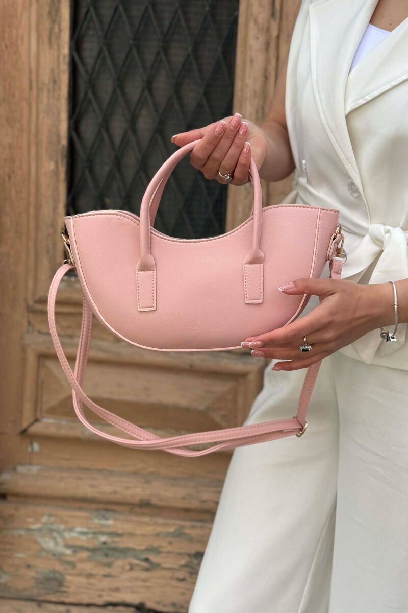 ONE COLOR LEATHER SIMPLE WOMAN BAG PINK/ROZE - 2