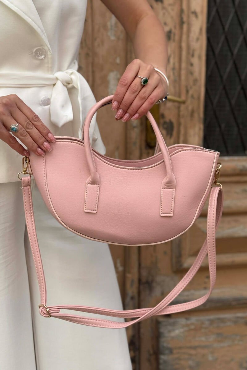 ONE COLOR LEATHER SIMPLE WOMAN BAG PINK/ROZE - 3
