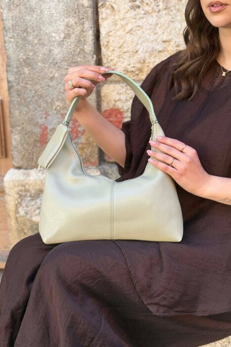 ONE COLOR LEATHER SIMPLE WOMEN BAG MINT/MENTE 