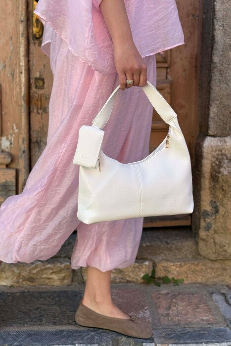 ONE COLOR LEATHER SIMPLE WOMEN BAG WHITE-E BARDHE - 4