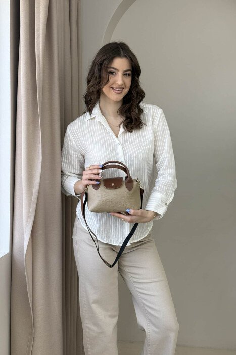 ONE COLOR LEATHER SMALL WOMEN BAG BEIGE/BEZHE - 6