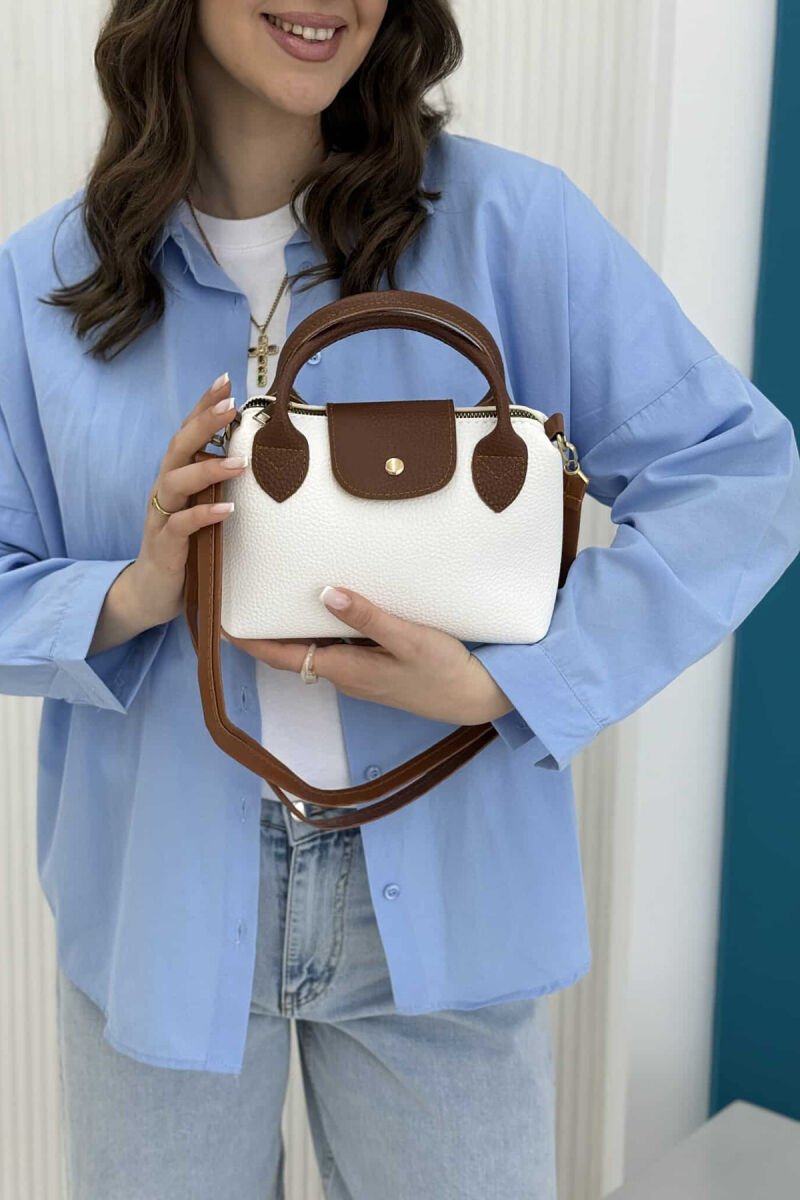 ONE COLOR LEATHER SMALL WOMEN BAG WHITE-E BARDHE - 2
