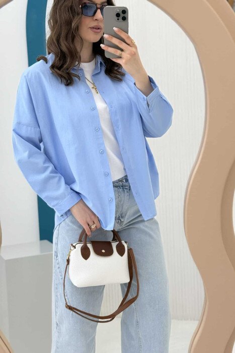 ONE COLOR LEATHER SMALL WOMEN BAG WHITE-E BARDHE - 5