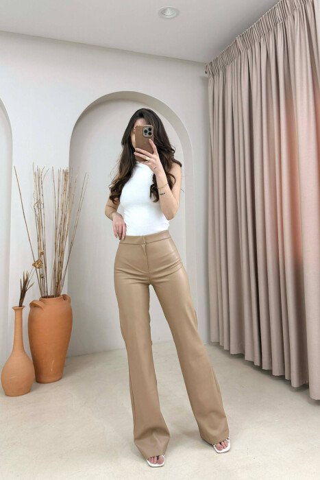 PANTALLONA PER FEMRA NE NGJYRE BEZHE - KLAUDIO FASHION