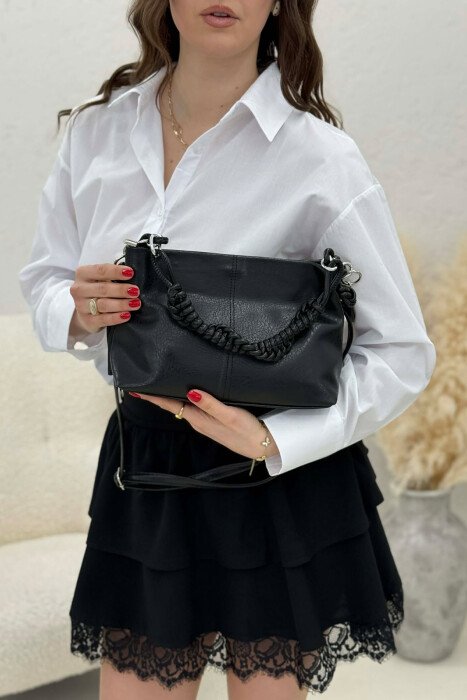 ONE COLOR LEATHER WOMAN BAG BLACK/ E ZEZE - 2