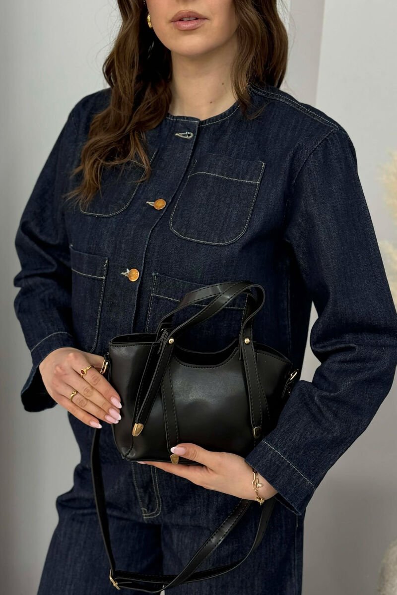 ONE COLOR LEATHER WOMAN BAG BLACK/ E ZEZE - 2