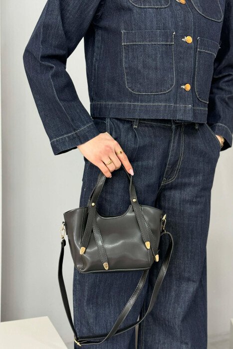 ONE COLOR LEATHER WOMAN BAG BLACK/ E ZEZE - 4
