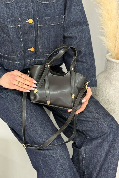 ONE COLOR LEATHER WOMAN BAG BLACK/ E ZEZE - 6