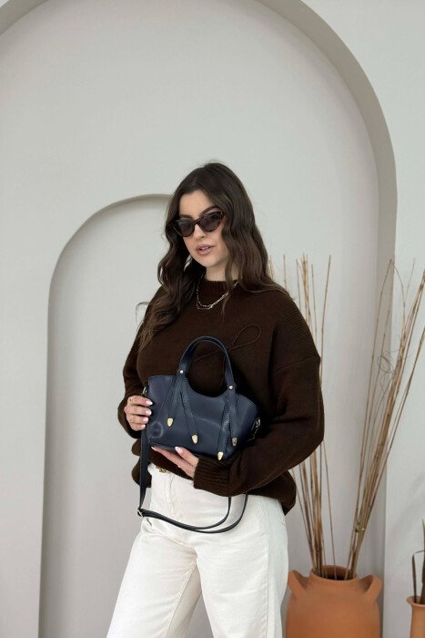 ONE COLOR LEATHER WOMAN BAG BLUE/BLU - 2