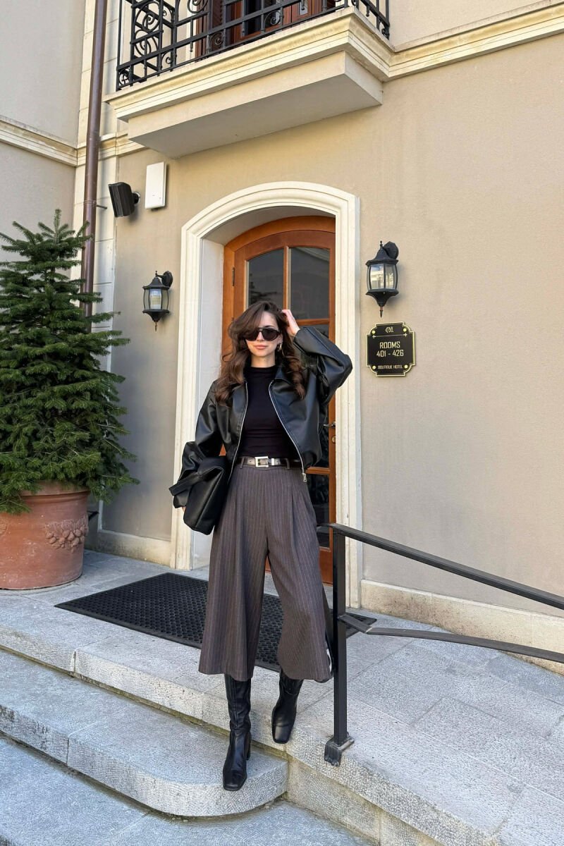 ONE COLOR LEATHER WOMAN JACKET BLACK/ E ZEZE - 7