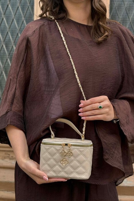 ONE COLOR LEATHER WOMEN BAG BEIGE/BEZHE - KLAUDIO FASHION