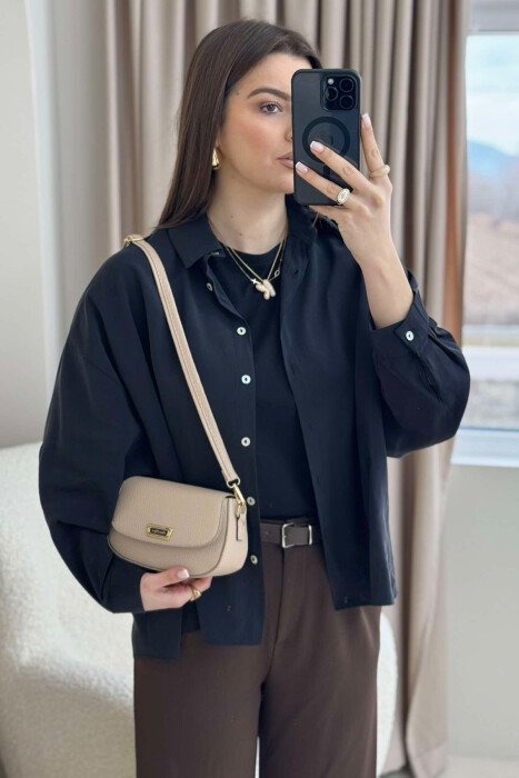 ONE COLOR LEATHER WOMEN BAG BEIGE/BEZHE - 5