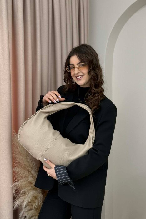 ONE COLOR LEATHER WOMEN BAG BEIGE/BEZHE - 2