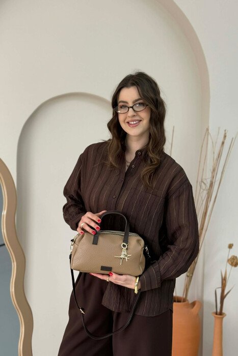 ONE COLOR LEATHER WOMEN BAG BEIGE/BEZHE - 1