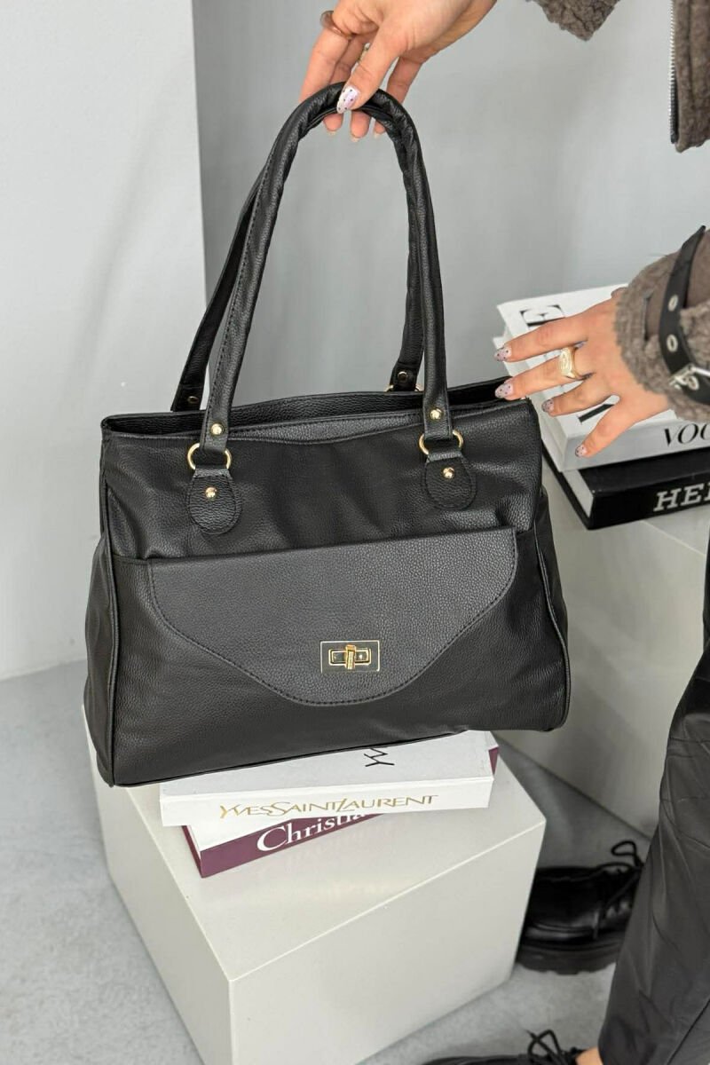 ONE COLOR LEATHER WOMEN BAG BLACK/ E ZEZE - 1