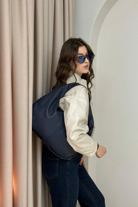 ONE COLOR LEATHER WOMEN BAG BLUE/BLU - 4