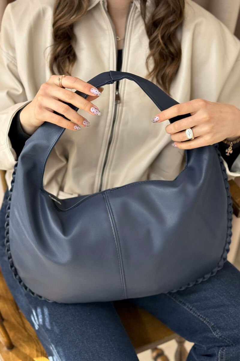 ONE COLOR LEATHER WOMEN BAG BLUE/BLU - 7