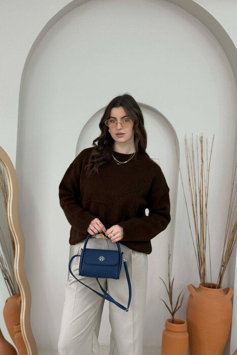 ONE COLOR LEATHER WOMEN BAG BLUE/BLU - 2