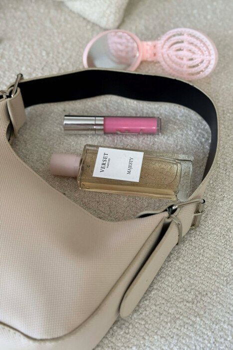 ONE COLOR LEATHER WOMEN BAG CREAM/KREM - 3