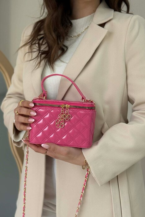 ONE COLOR LEATHER WOMEN BAG FUCHSIA/CIKLAMI - 3