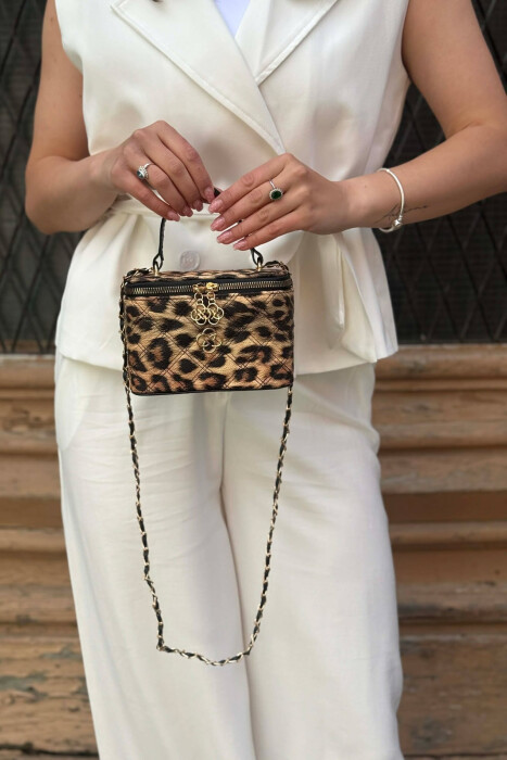 ONE COLOR LEATHER WOMEN BAG LEO/LEOPARD - 3