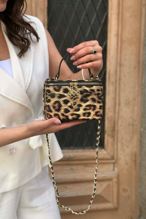 ONE COLOR LEATHER WOMEN BAG LEO/LEOPARD - 4