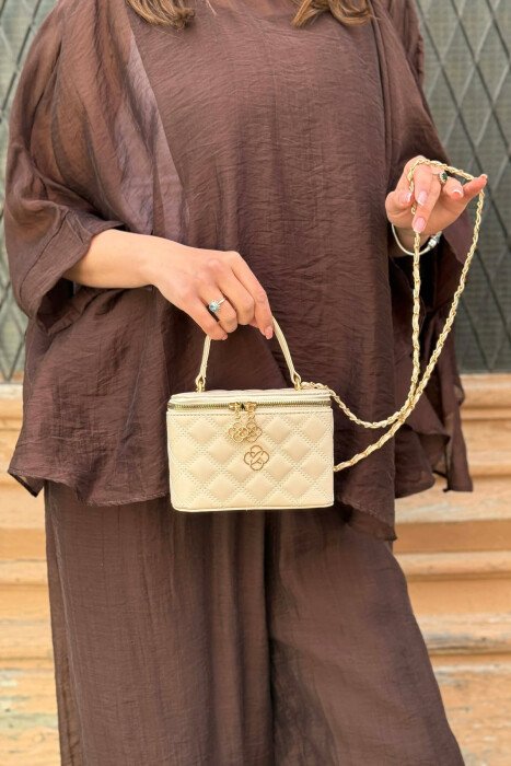 ONE COLOR LEATHER WOMEN BAG LIGHT BEIGE/BZHZB - KLAUDIO FASHION