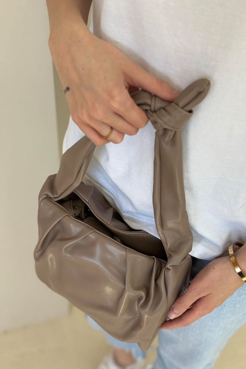 ONE COLOR LEATHER WOMEN BAG LIGHT BROWN/KAZB - 7