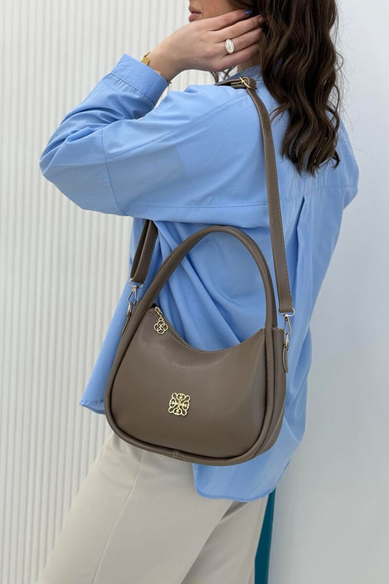 ONE COLOR LEATHER WOMEN BAG LIGHT BROWN/KAZB - 4