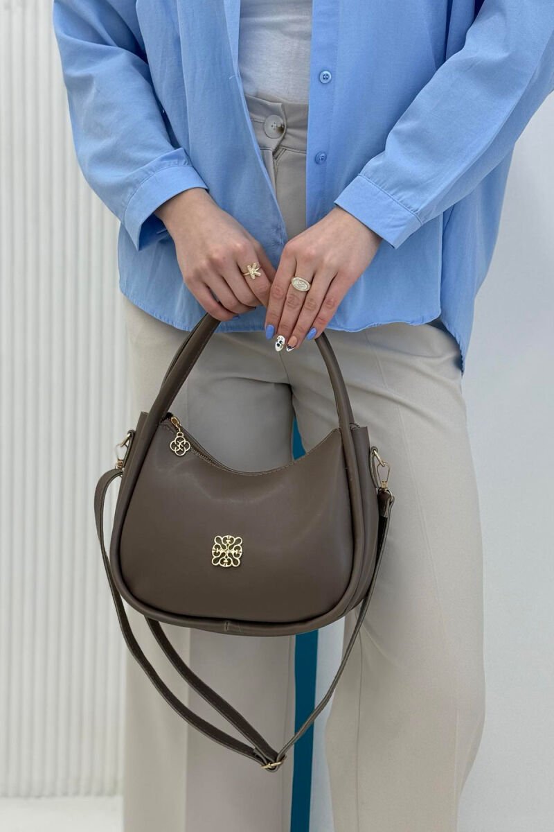 ONE COLOR LEATHER WOMEN BAG LIGHT BROWN/KAZB - 2